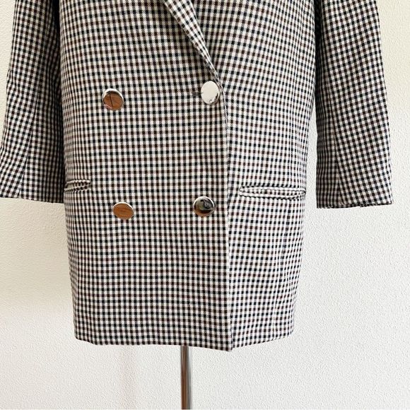 The Kooples Checked Double-Breasted Blazer XXS - Picture 2 of 8